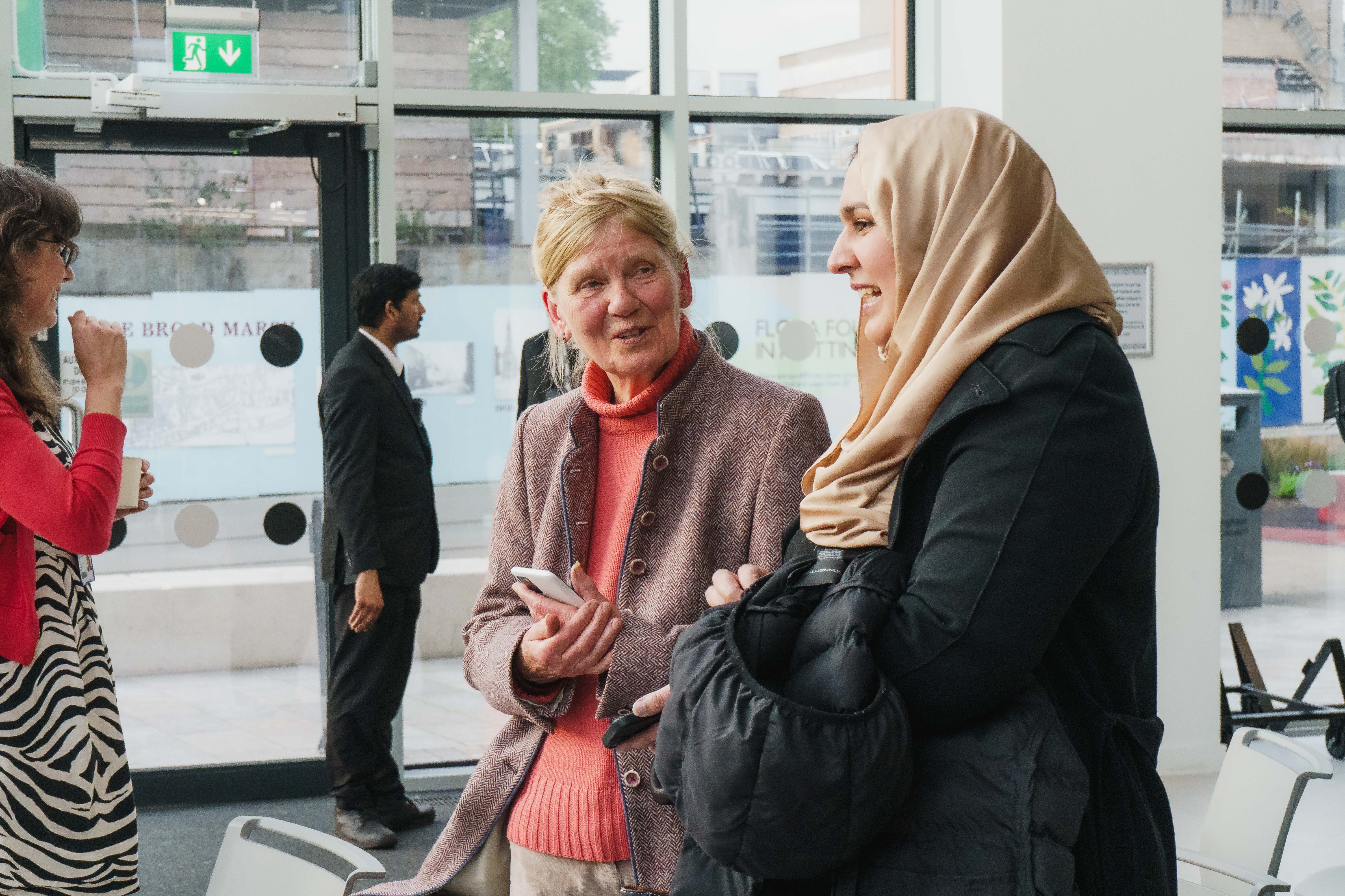 Two parents/carers speaking at the event
