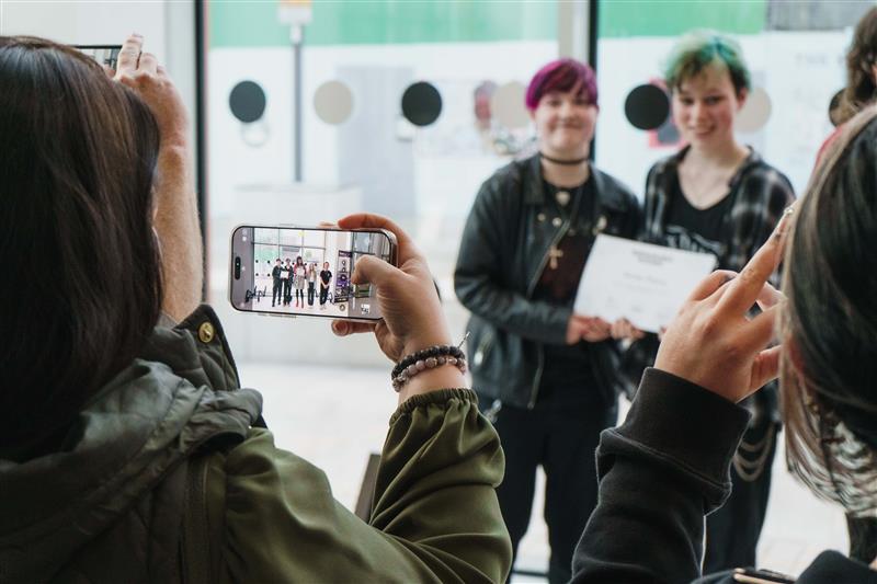 Group of students having their picture taken
