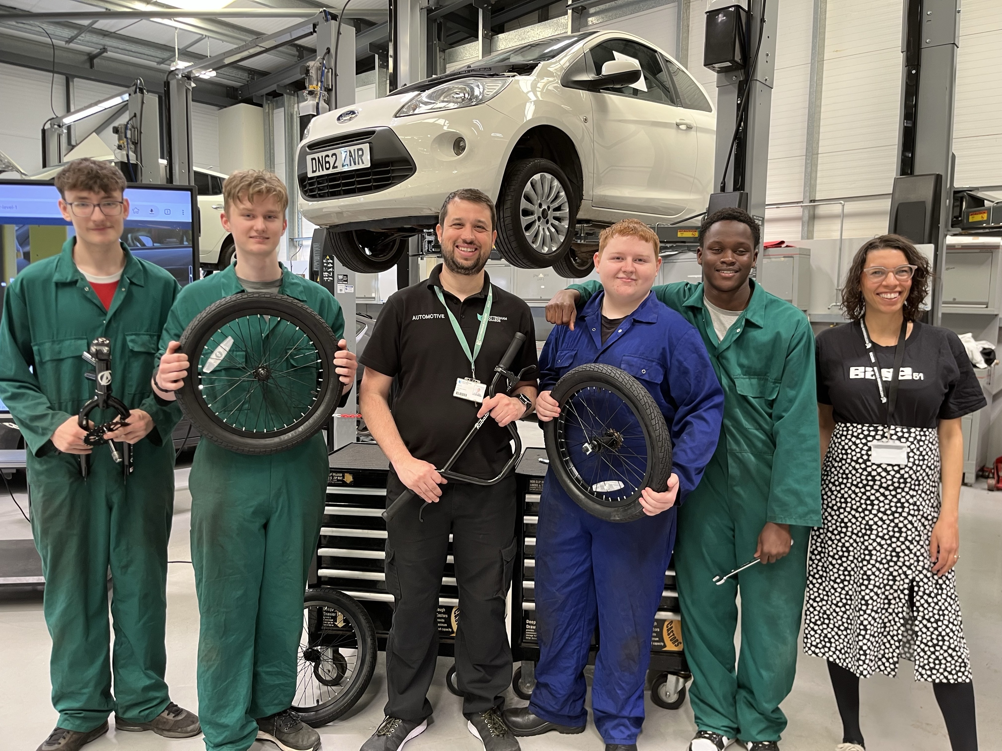 Automotive and Engineering students with Tutor and Verity from Base 51