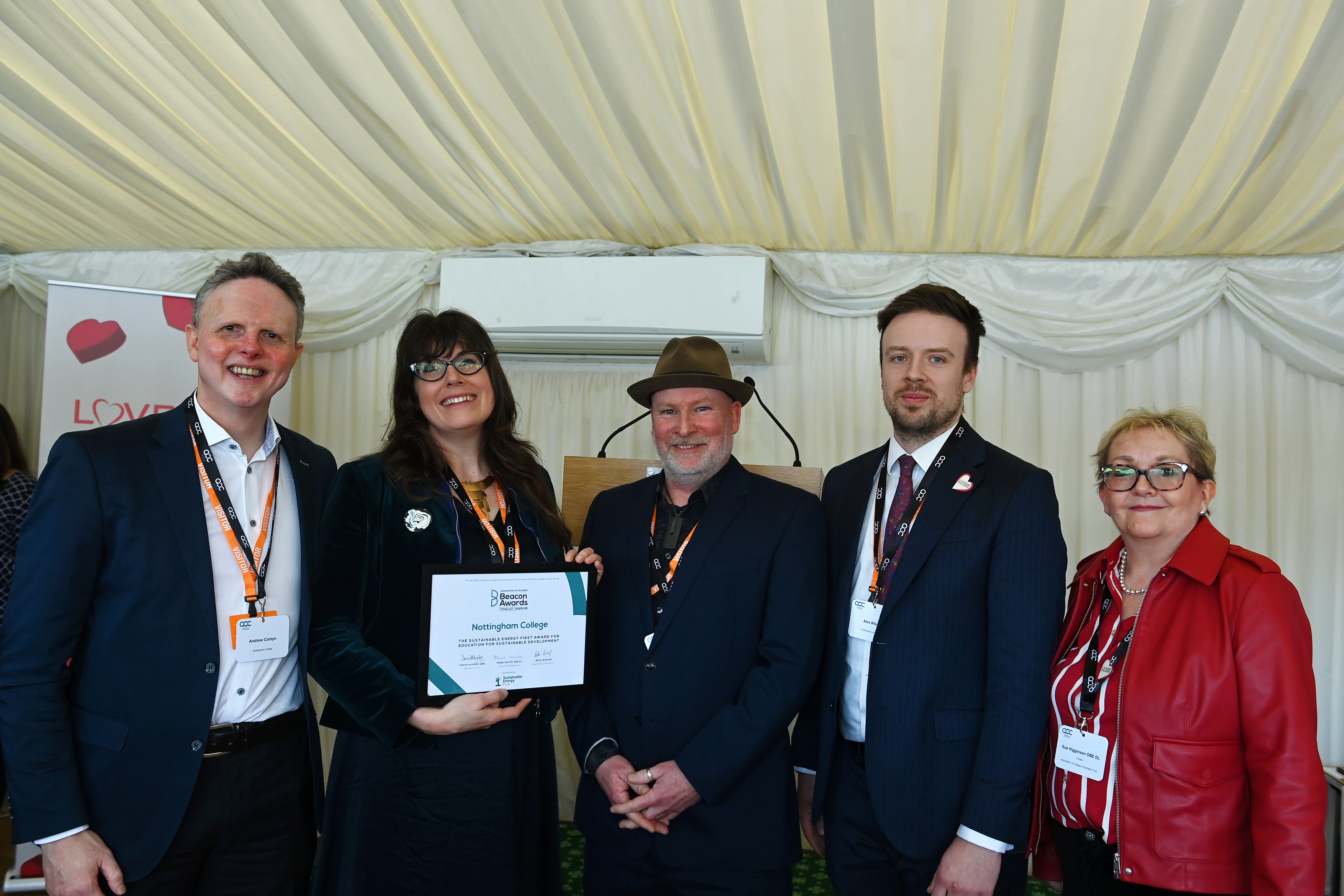 Andrew Comyn, Deputy Chief Executive & Chief Financial Officer; Matt Bunn, Sustainability Lead; and Liz Morley, Wilding Campuses Manager.