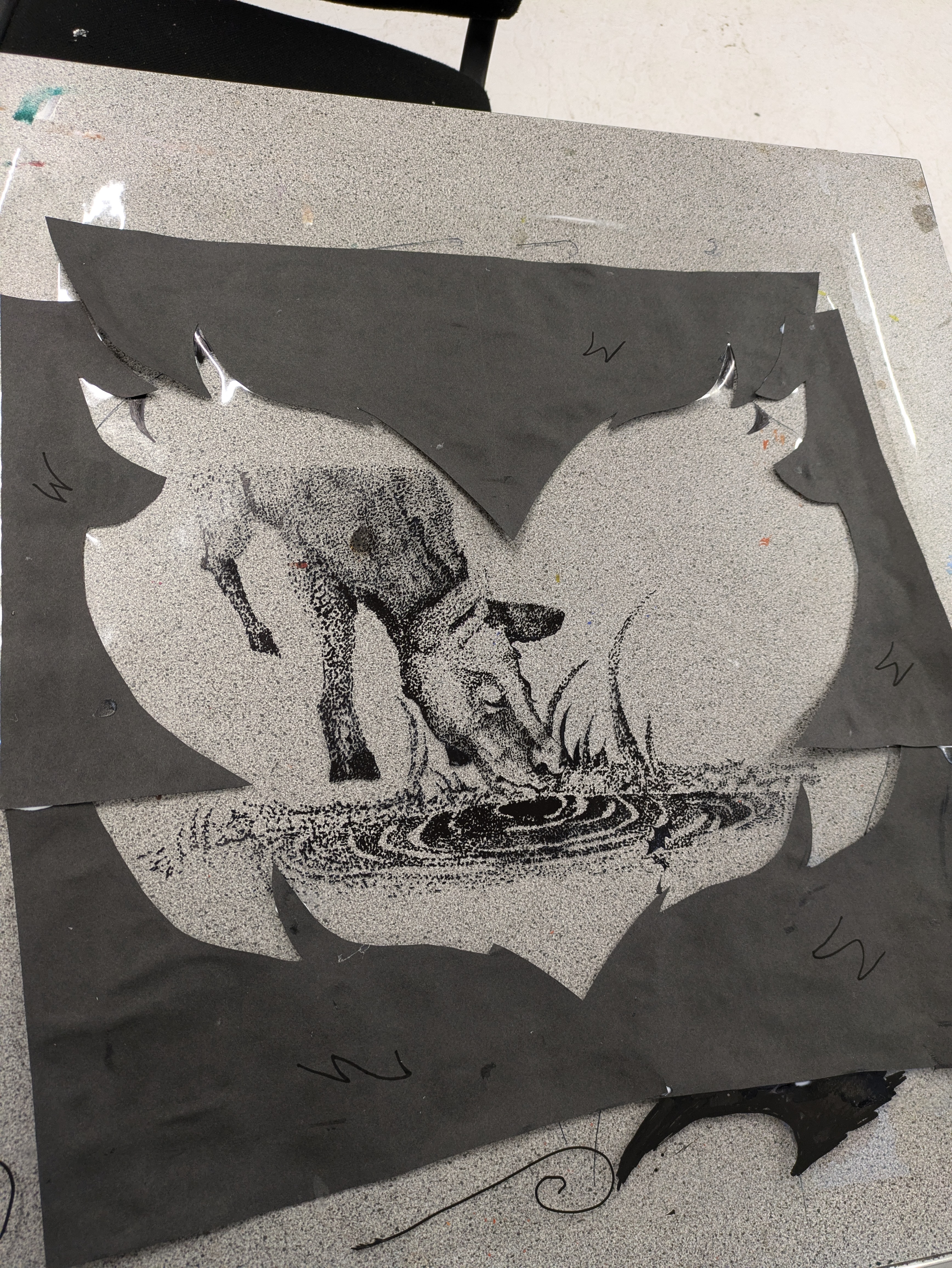 Stencil drawing