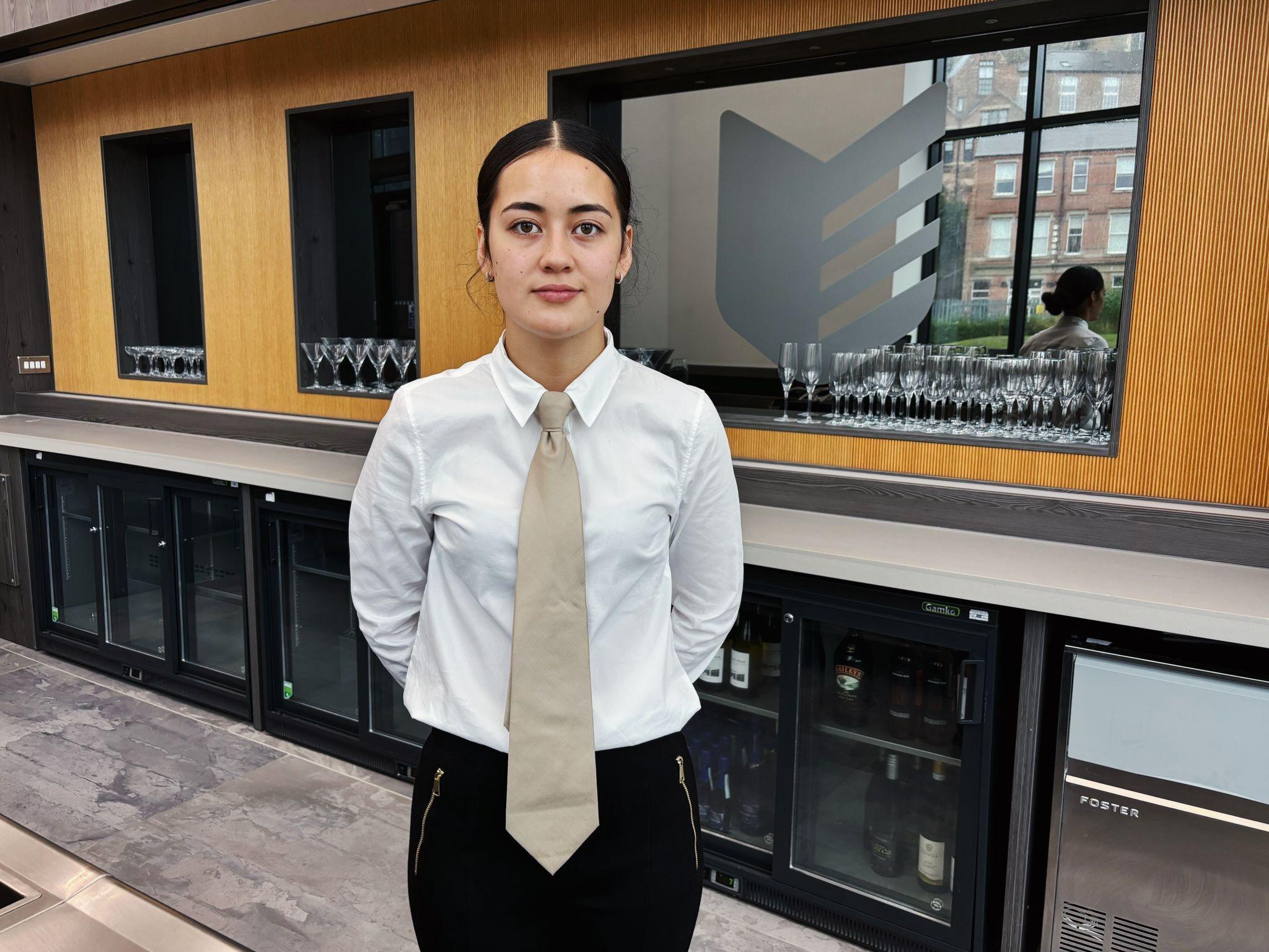 Lamiah in the bar at the Fletchers Restaurant at the City Hub