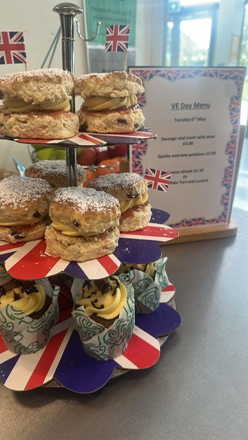 Display of scones and cupcakes