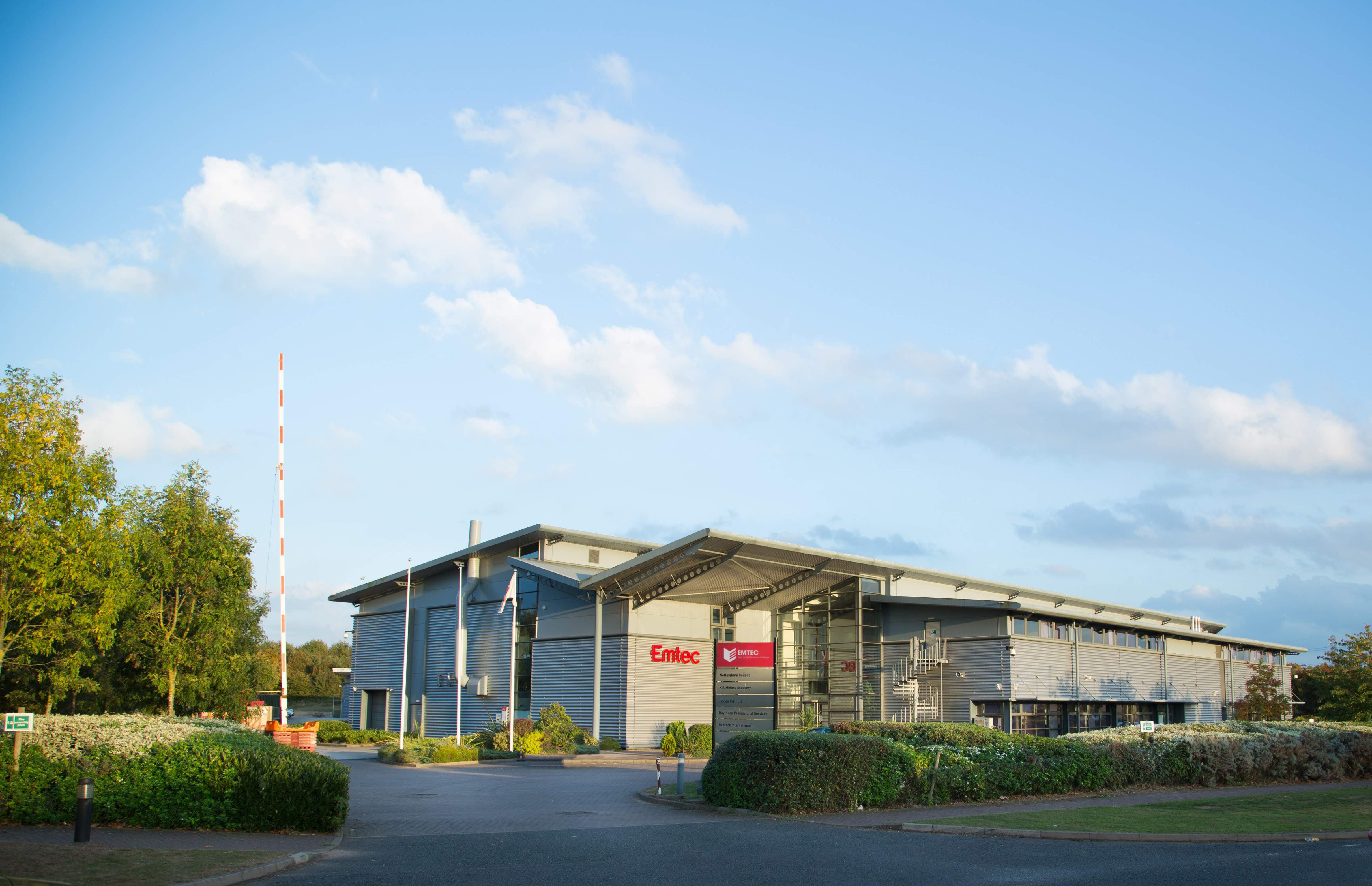 Photo of Ruddington campus surrounded by a blue sky.