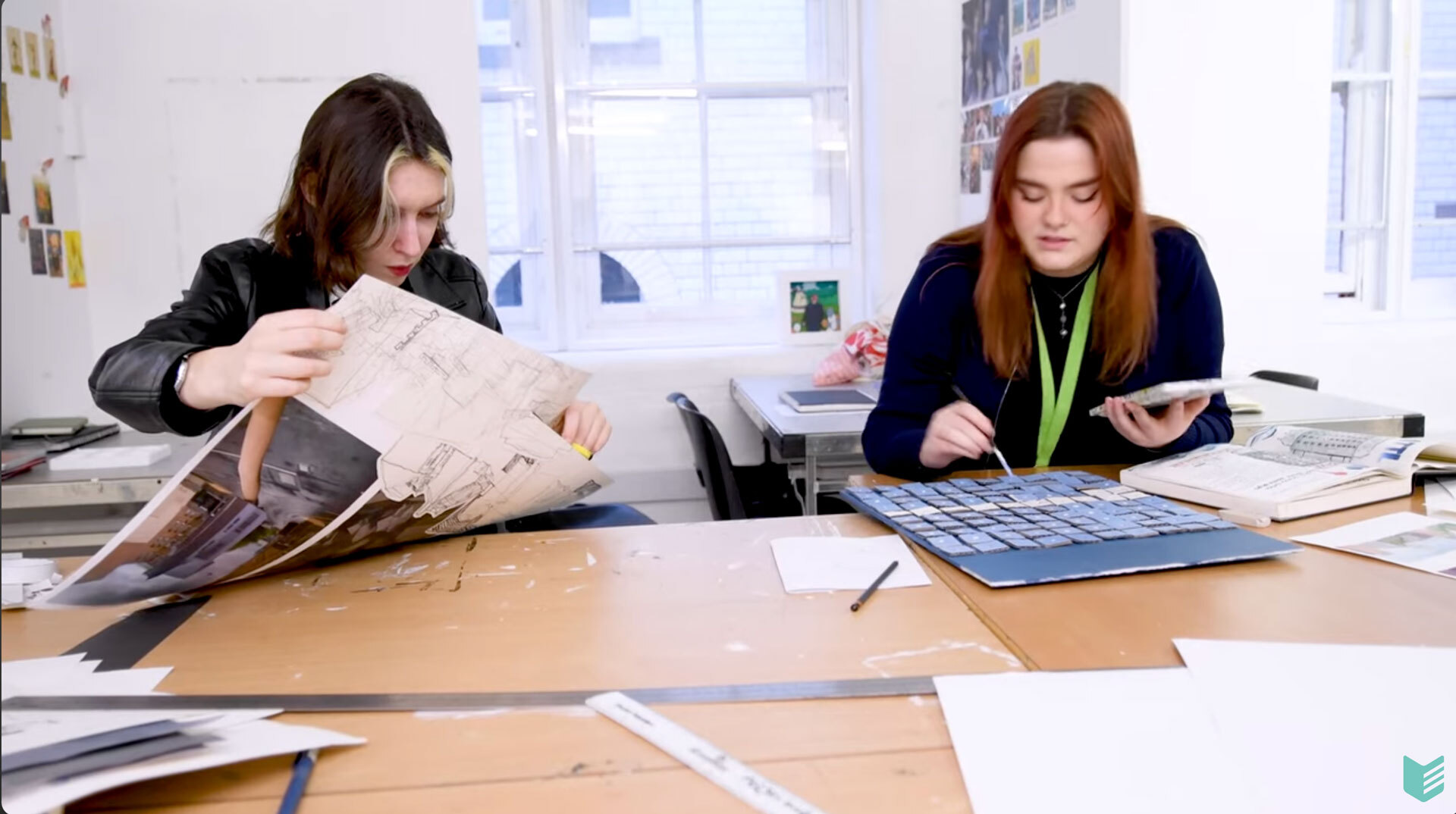 Two students in a design studio