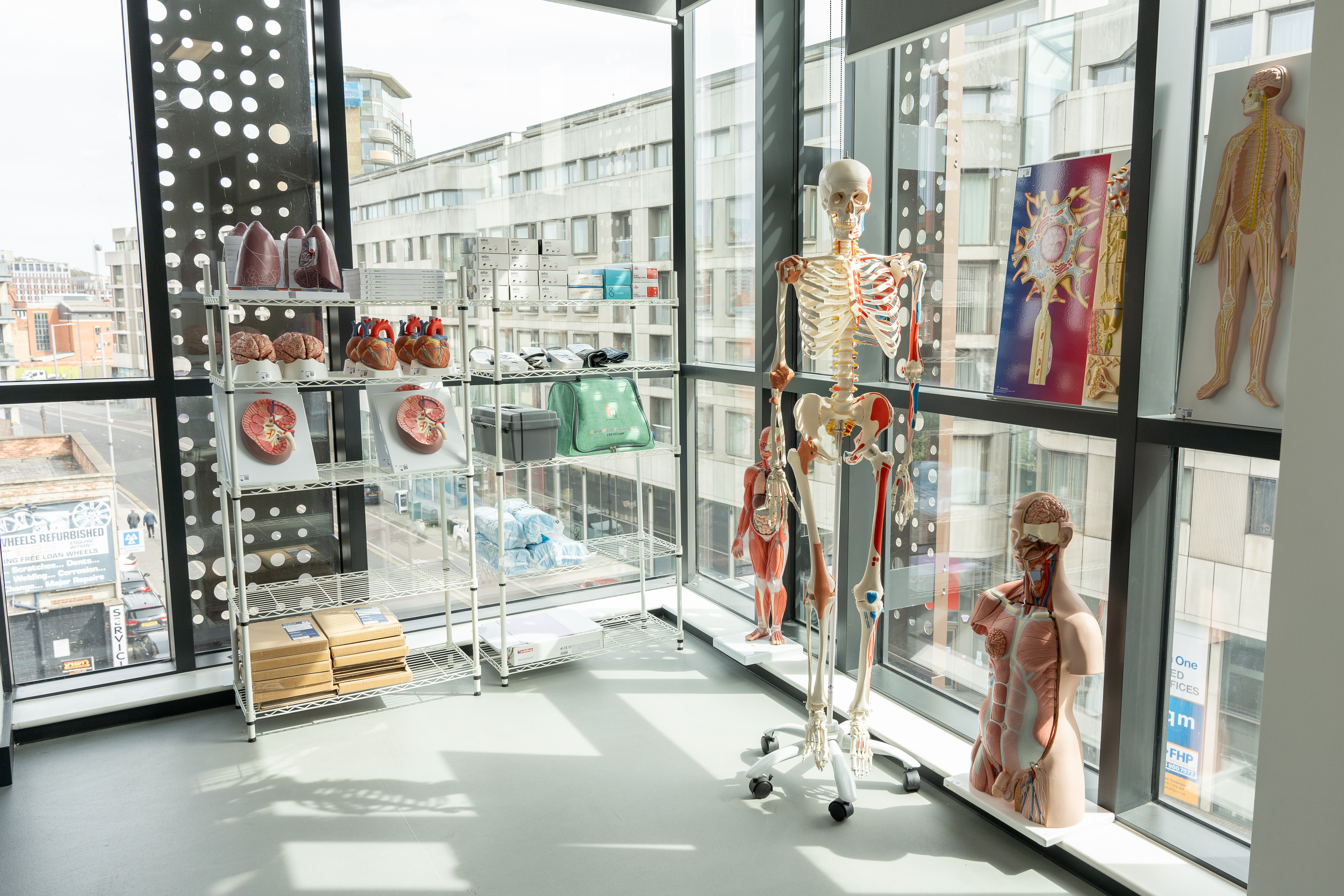 Equipment and diagrams of organs in our health care hub