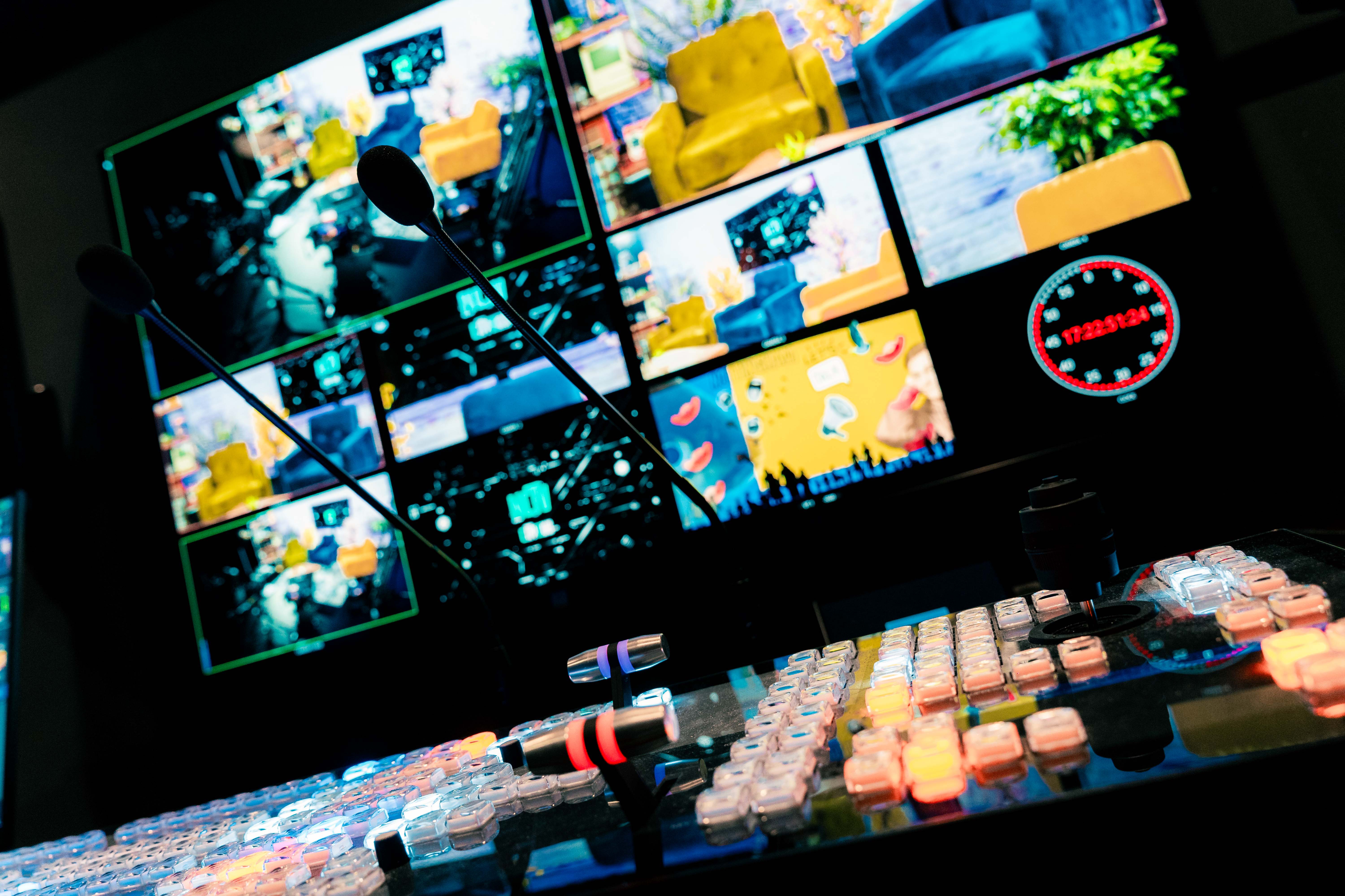 A control panel displaying all of the camera feeds in the media centre