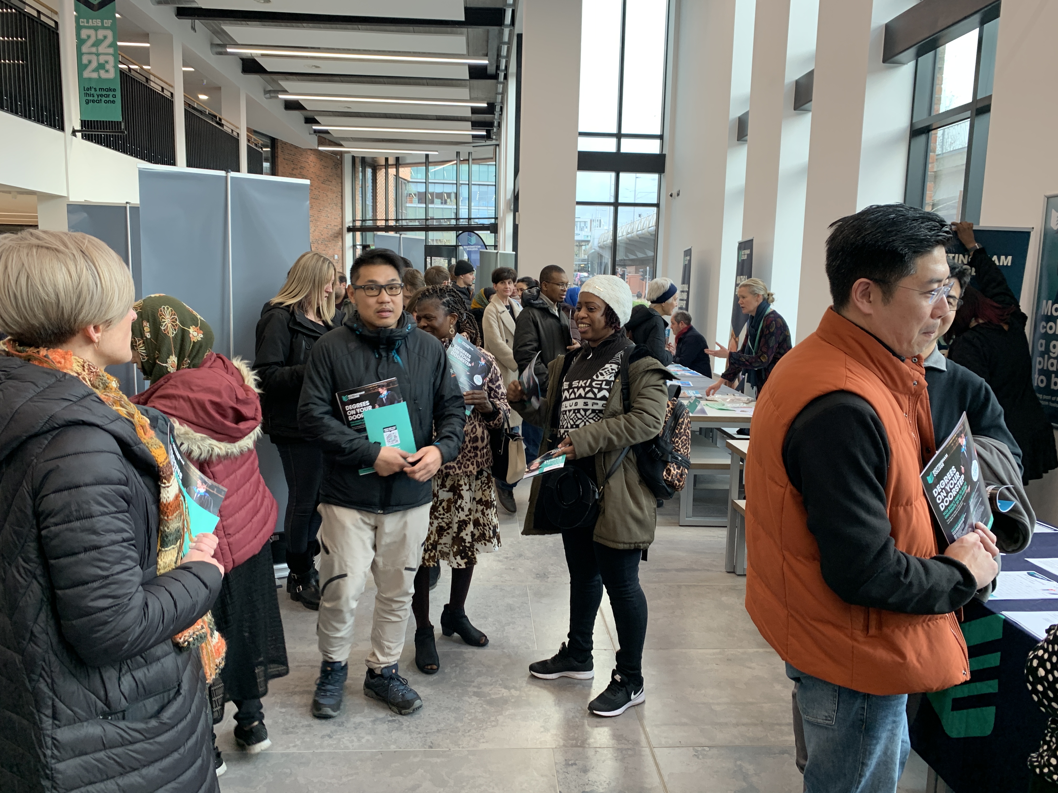 A large group of adults at an Open Day