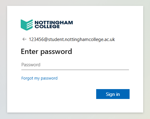 Example Microsoft SSO login
