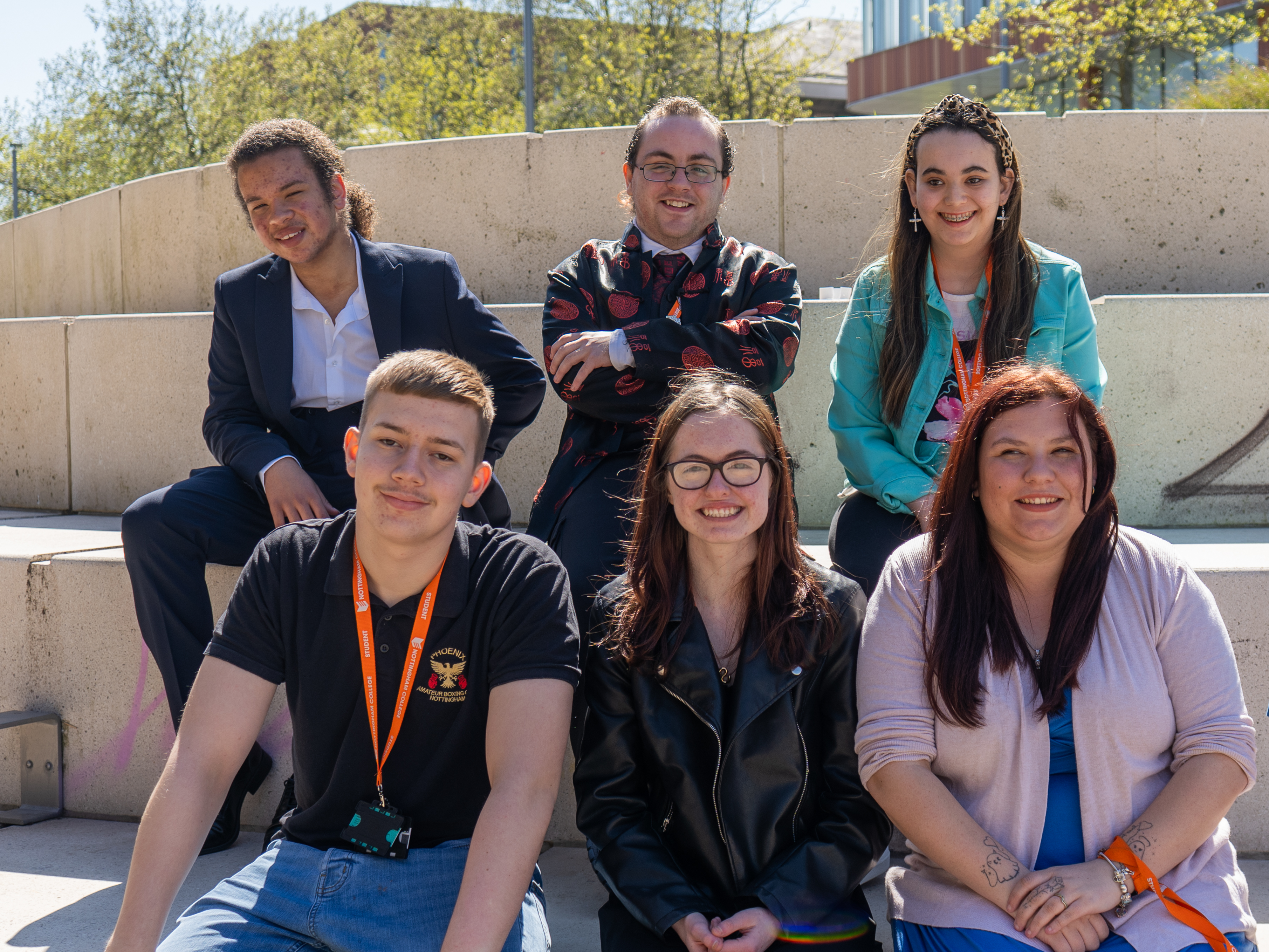 students smiling at the camera