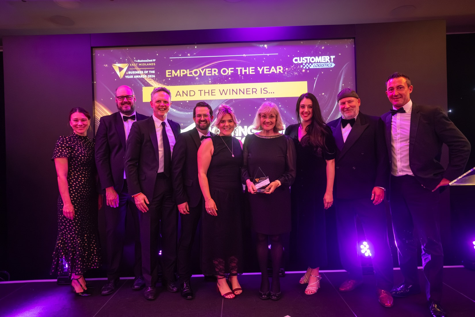 Nottingham College staff including CEO Janet Smith, being presented with the award.
