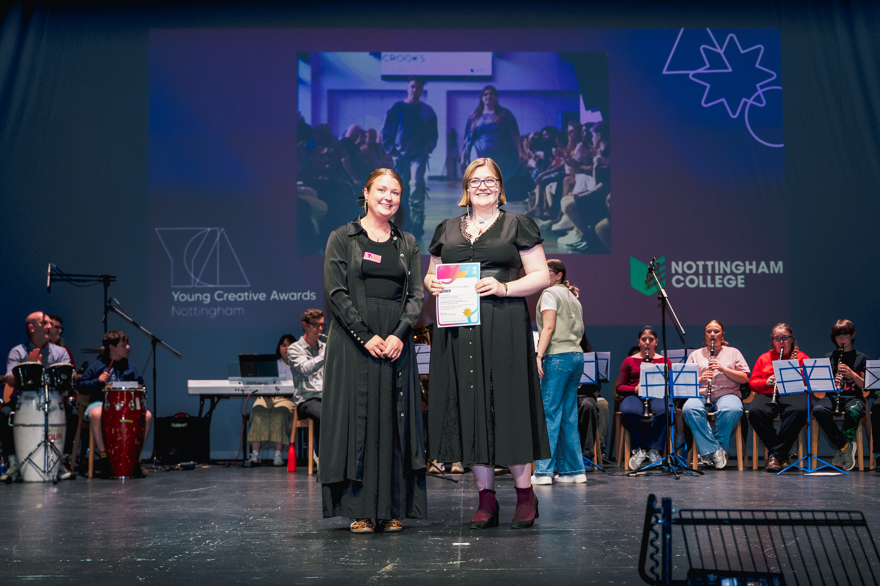 Bronwyn receiving his award
