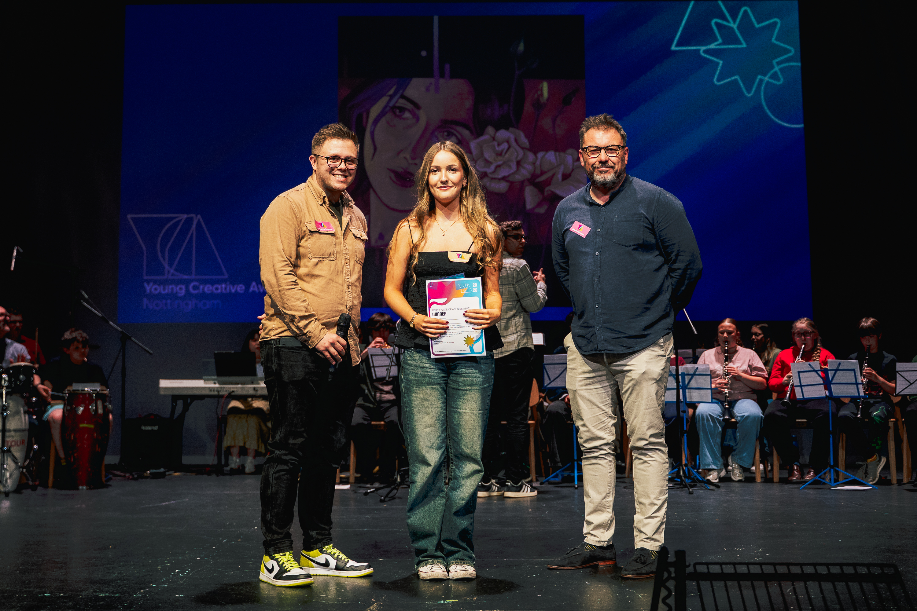 Libby receiving her award