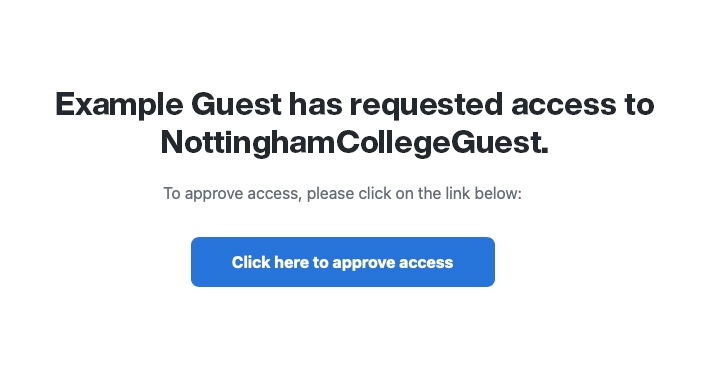 Example guest approve access web page
