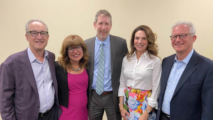 JF&CS Presidents and CEO: Andrew Pearlstein, Gail Schulman, Steve Weil, Jamie Adess Grossman, David Schechter