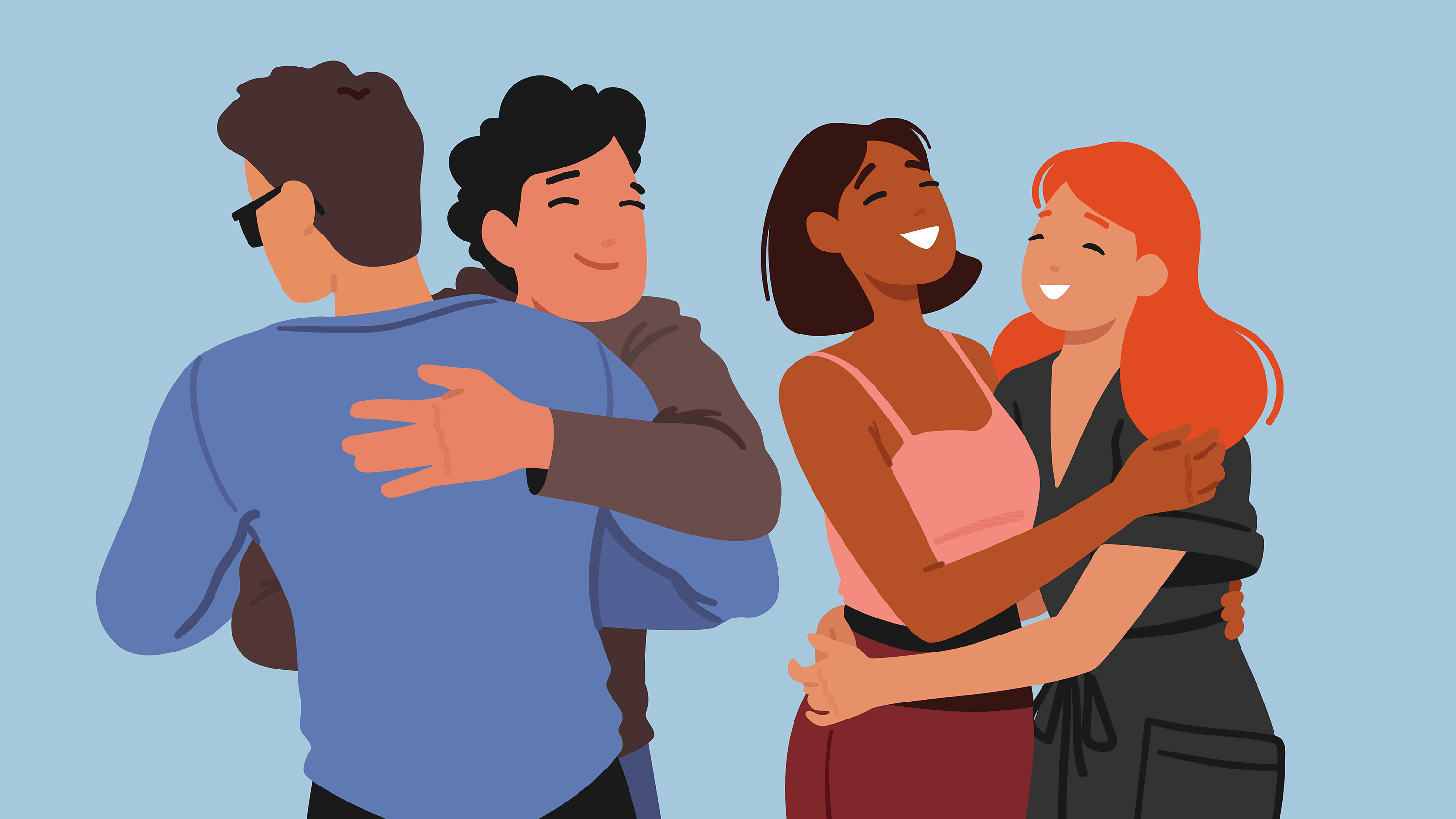 young people embracing