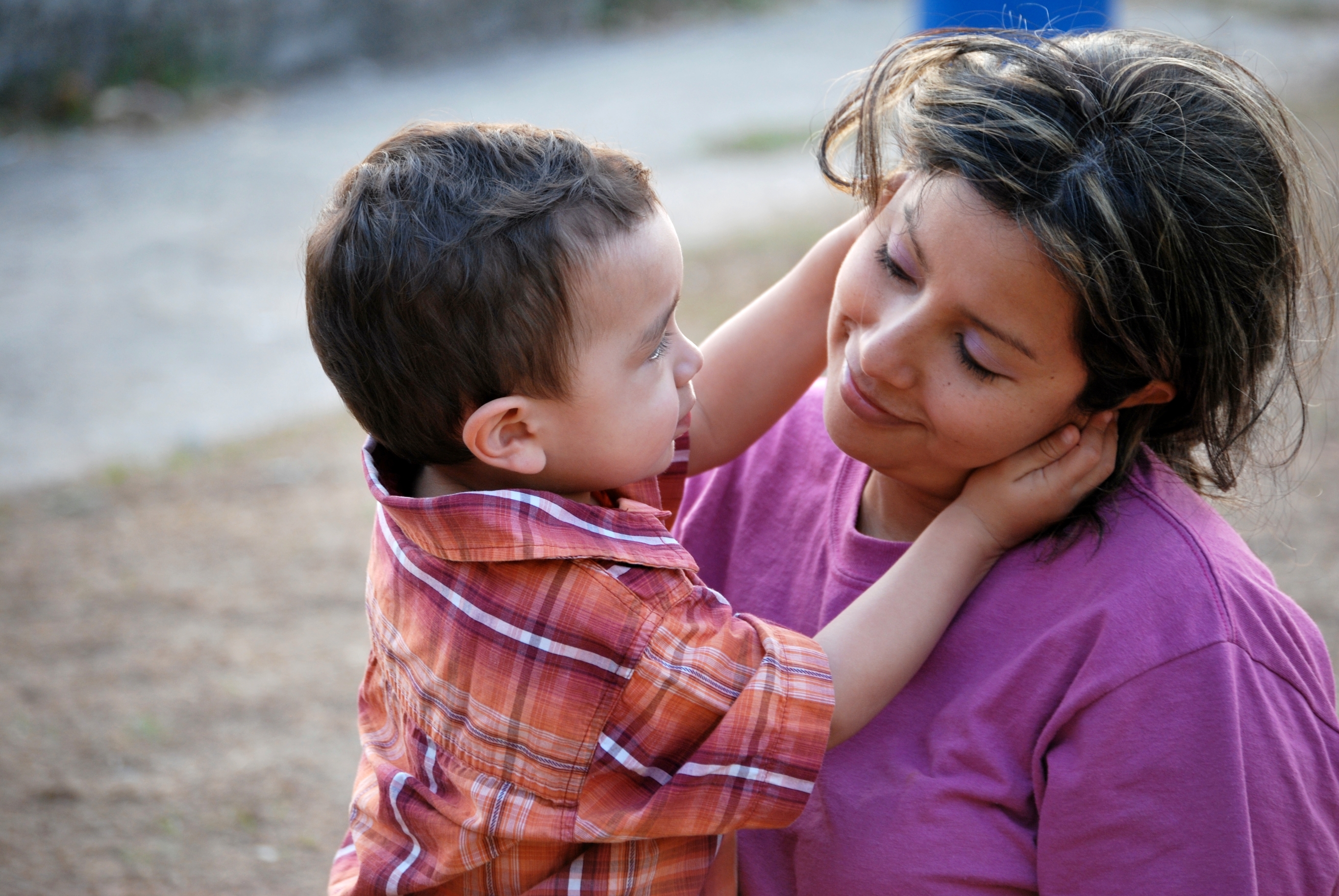 Mother young son