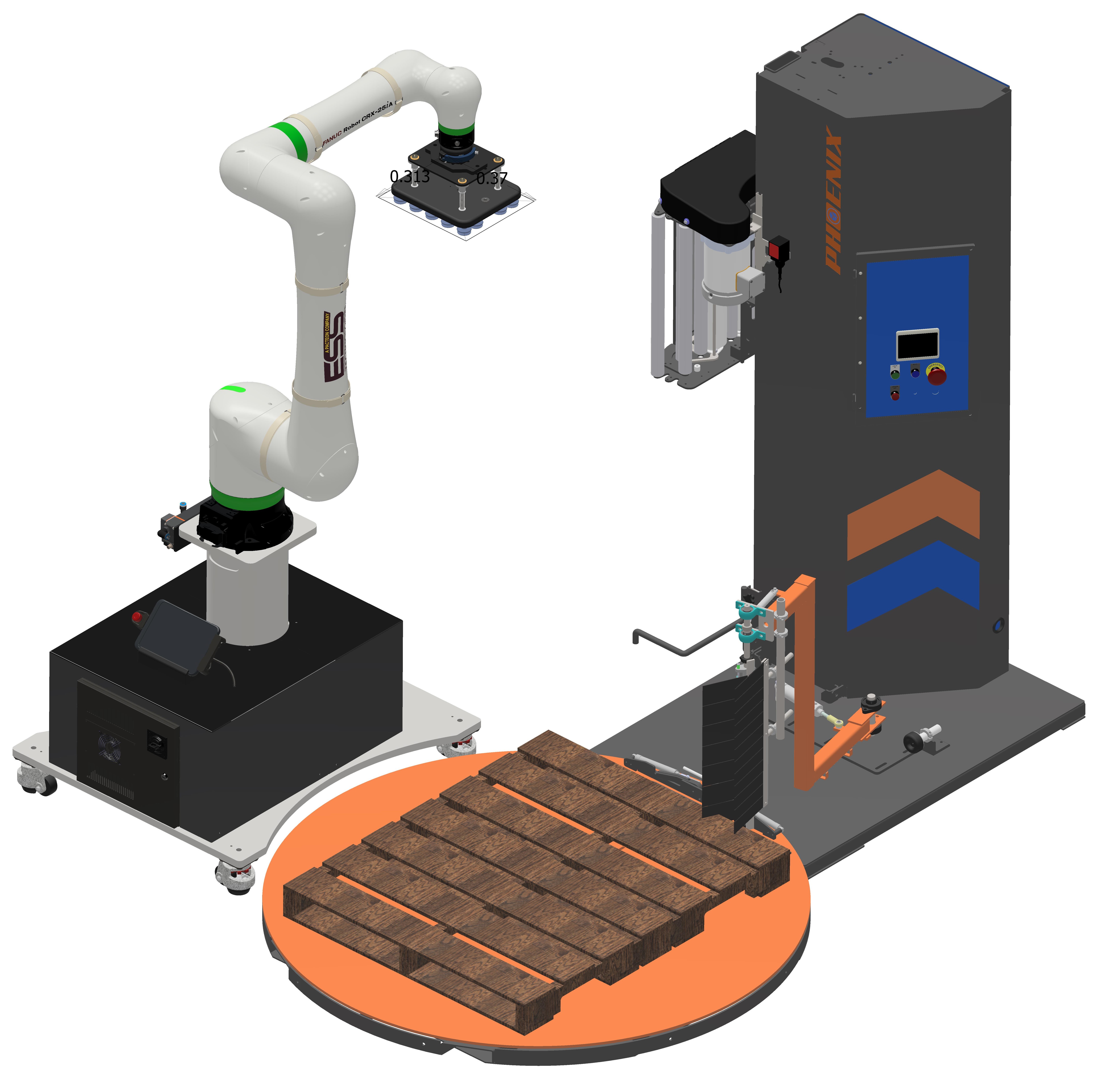 Pacteon FANUC CRX Cobot Palletizer Wrapper