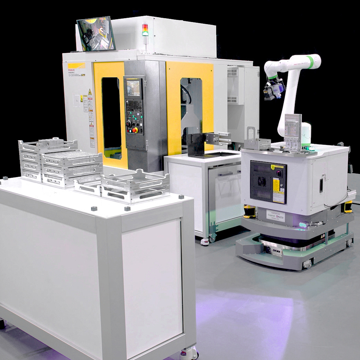 CRX20i AL on AMR Machine Tending ROBODRILL