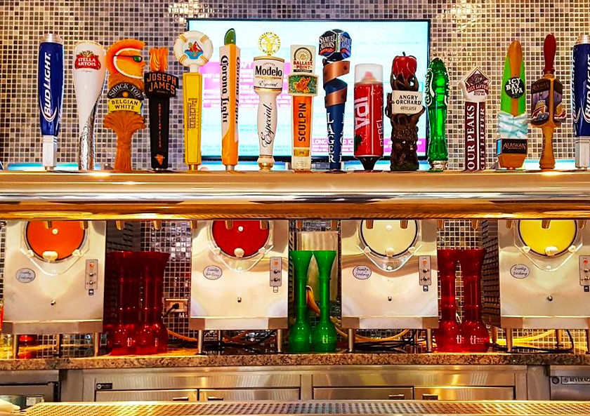 Island pub pool bar taps