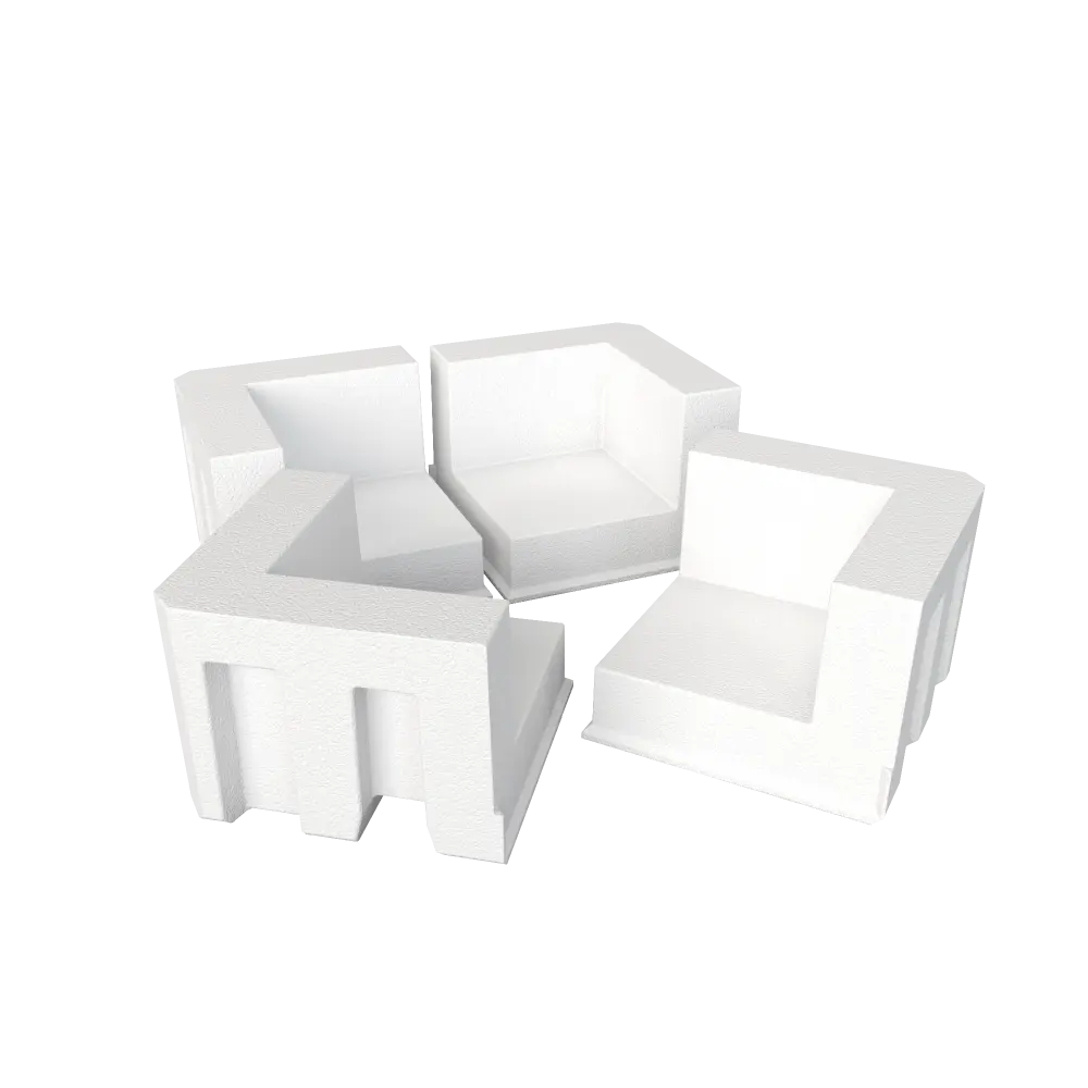 3D rendering of custom molded Atlas protective packaging.