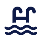 icon blue with a ladder and waves representing an outdoor pool