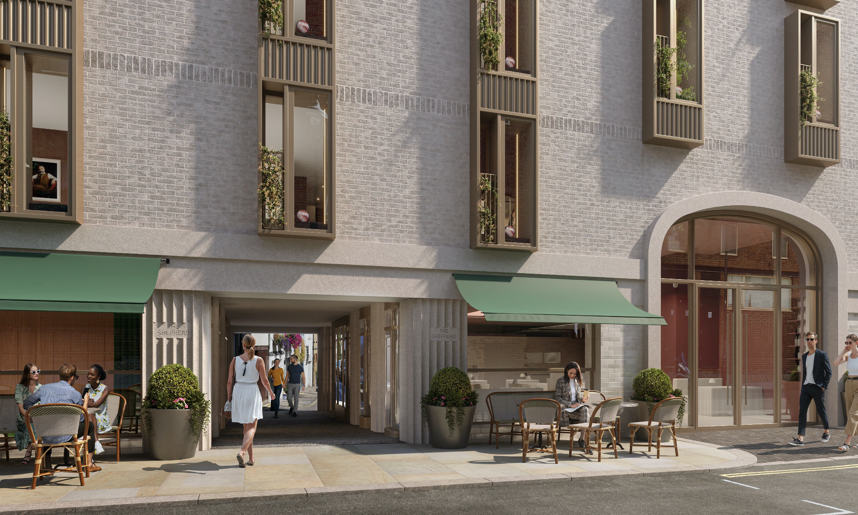 CGI of the hotel entrance