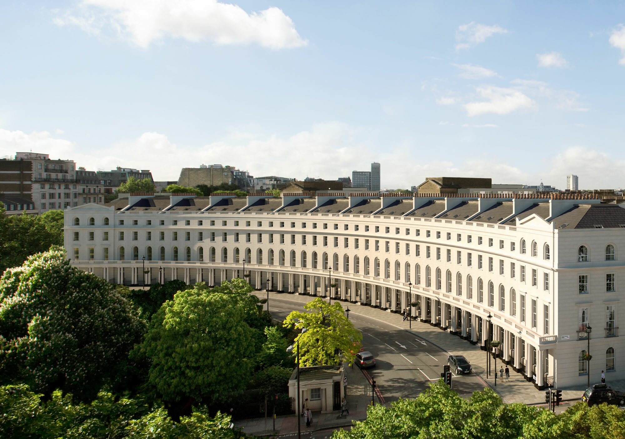 A Grade I listed building, Regents Crescent in London.