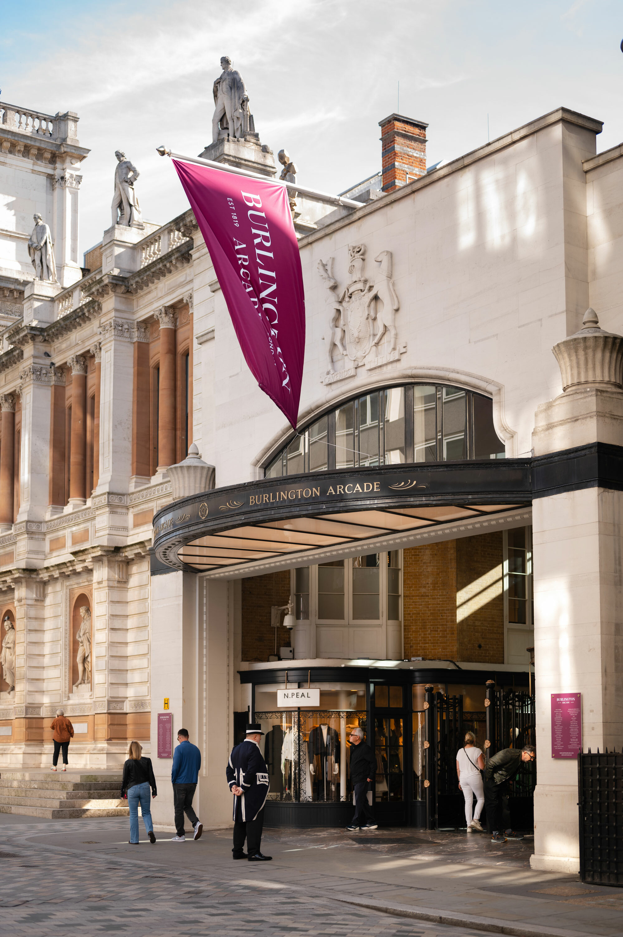 Exterior view of Burlington Arcade.