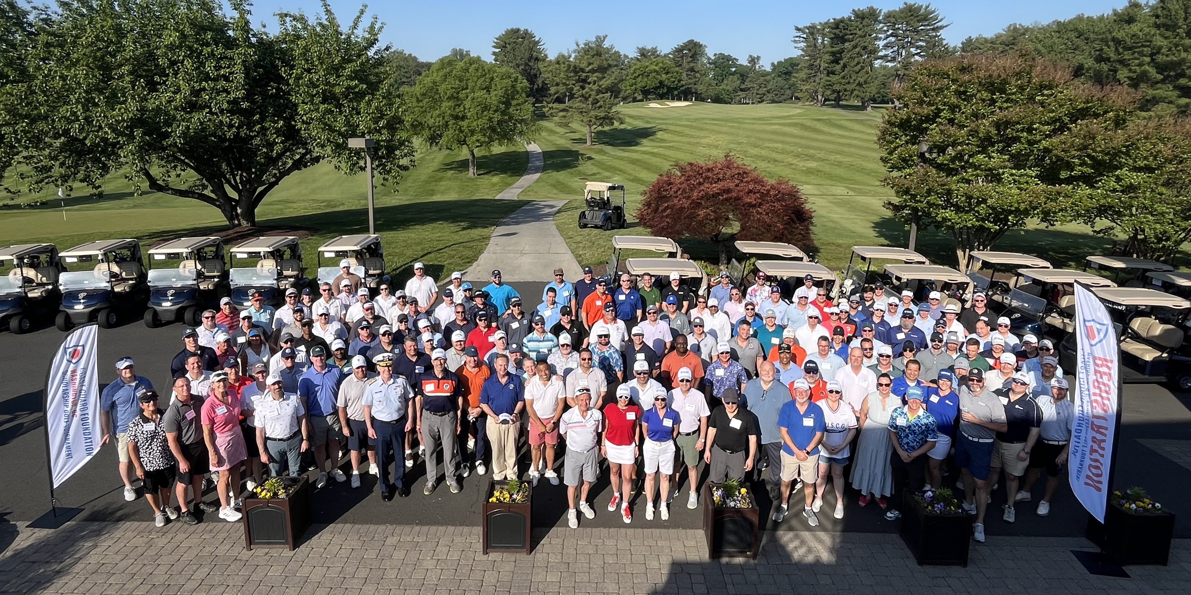 A group shot of golfers.