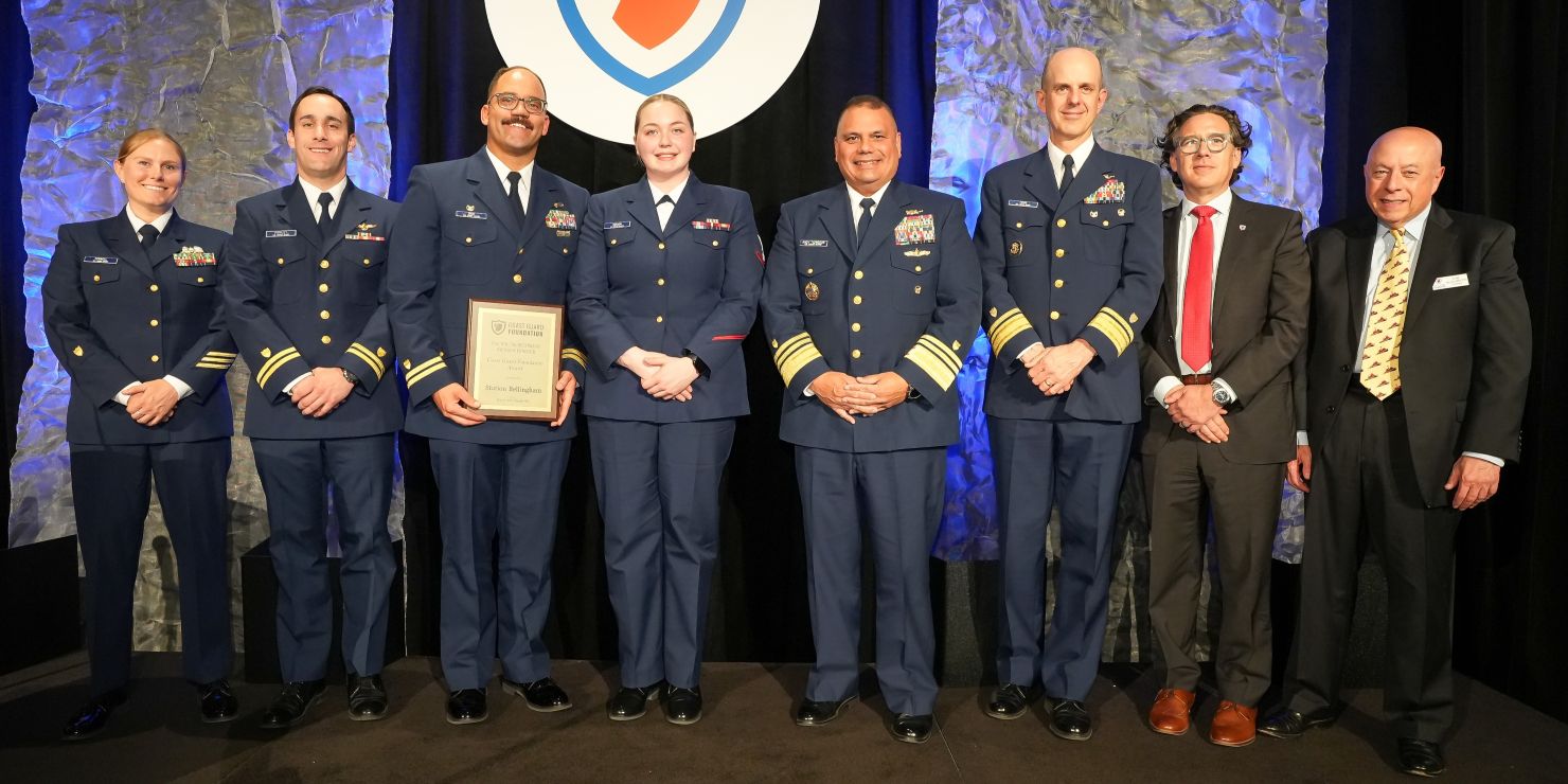 A group award photo