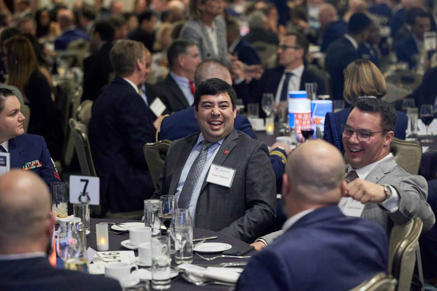 People sitting at a dining table.