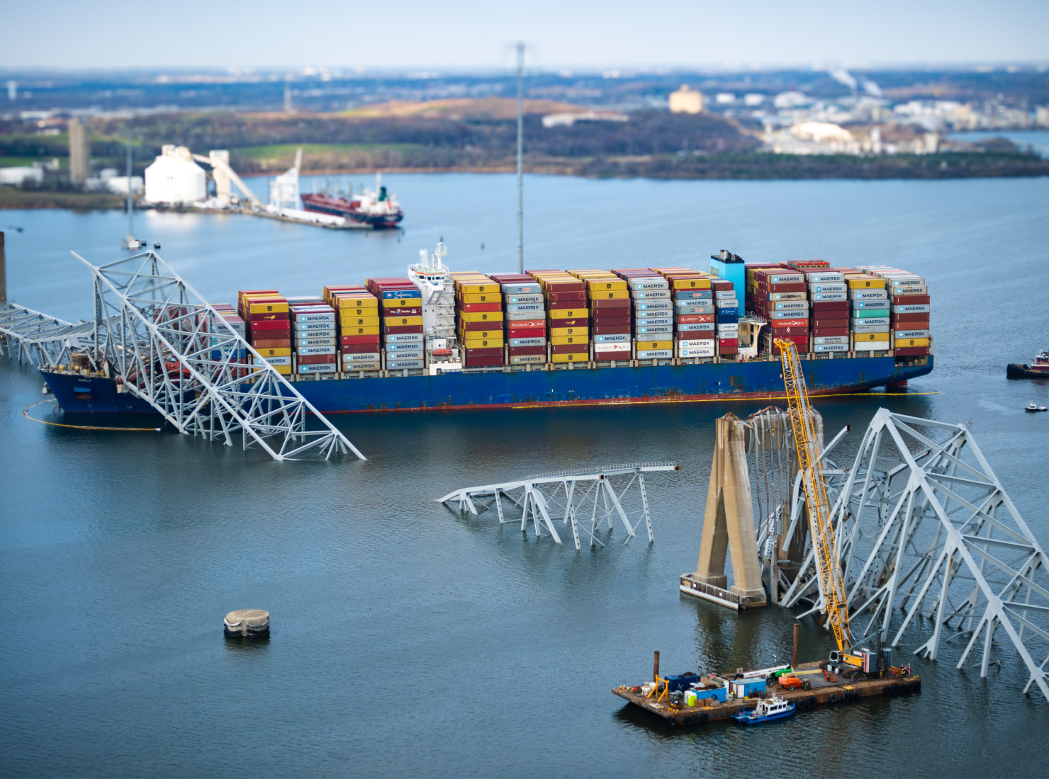 Key bridge collapse overflight