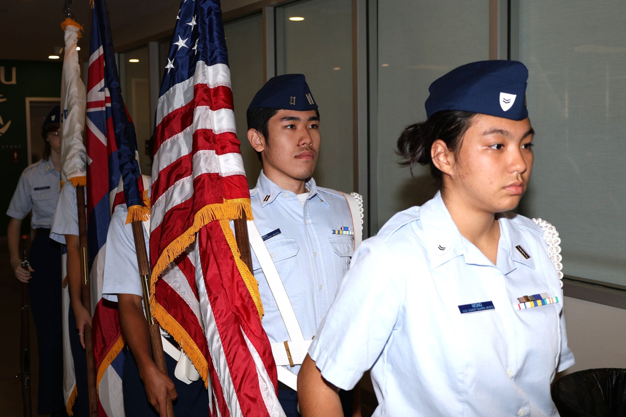 A military color guard