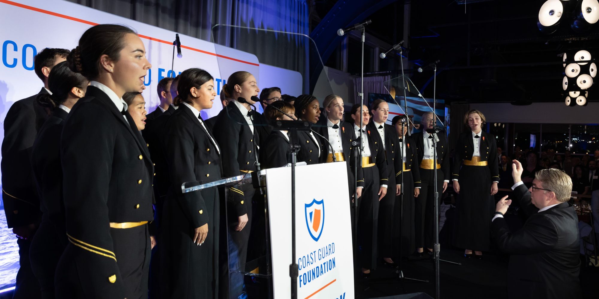 The Coast Guard Academy Glee Club performs