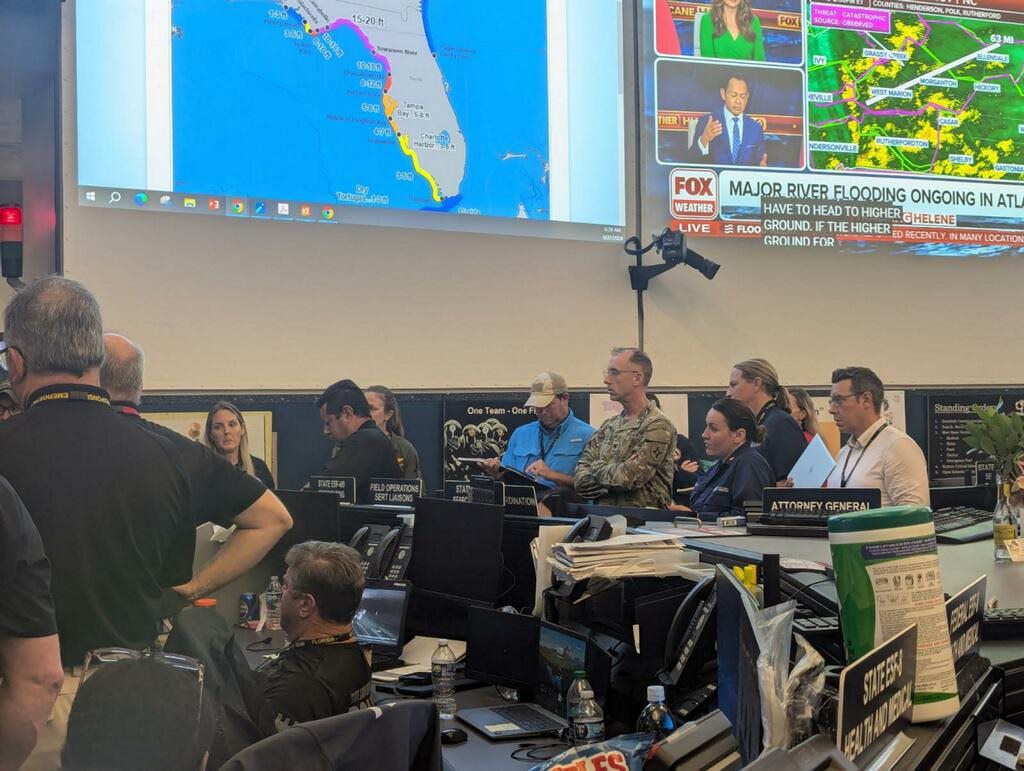 Emergency Personnel in an EOC.