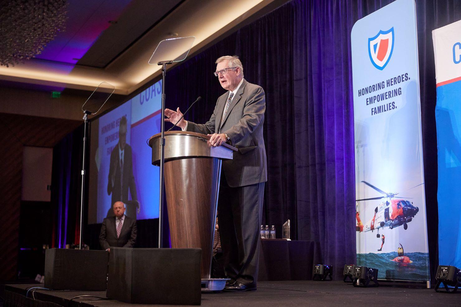 Christopher J. Wiernicki, ABS Chairman and CEO, stands at a podium
