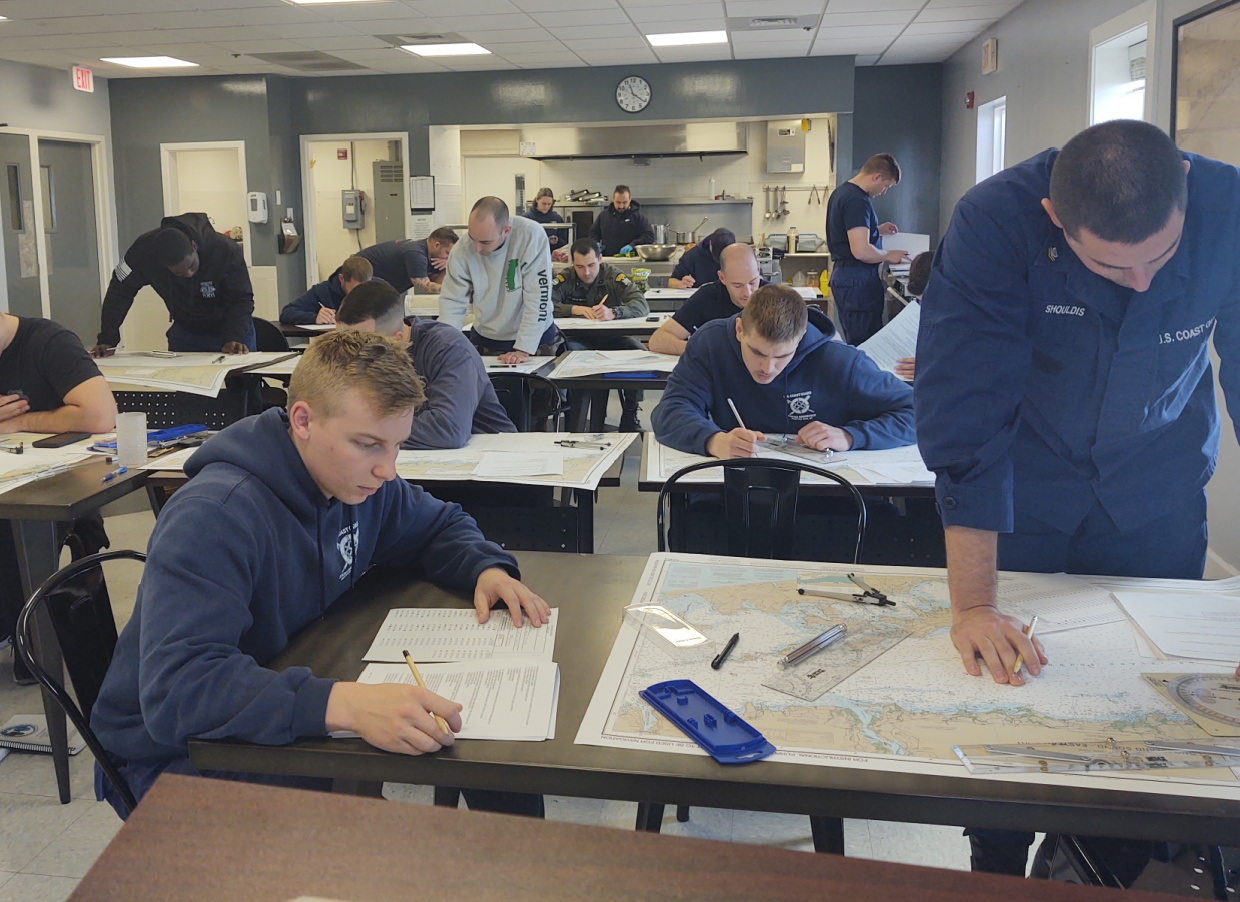 COAST GUARD MEMBERS FROM STATION SHINNECOCK TOOK A WEEK-LONG COURSE TO EARN THEIR CAPTAIN'S LICENSE, FURTHERING THEIR PROFESSIONAL DEVELOPMENT
AND EXPERTISE.