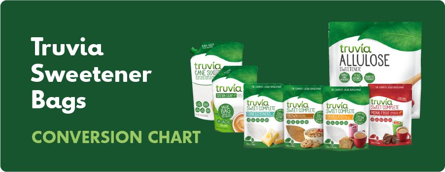 Truvia Sweetener Bags conversion chart