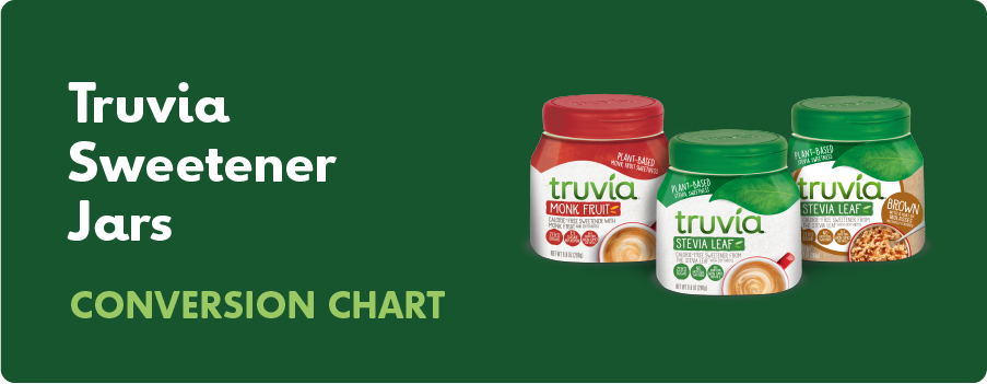 Truvia Sweetener Jars conversion chart